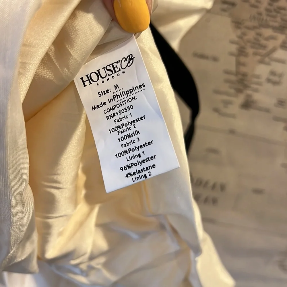 HOUSE OF CB 'Agatha' Ivory Organza Mini Dress NWOT - Picture 10 of 10